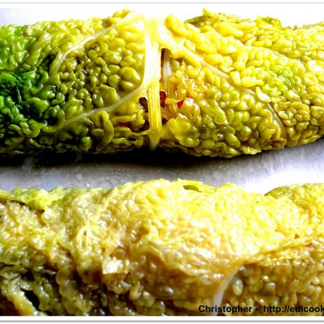 Krok 16 - Grillowany filet z łososia w włoskiej kapuście. foto
