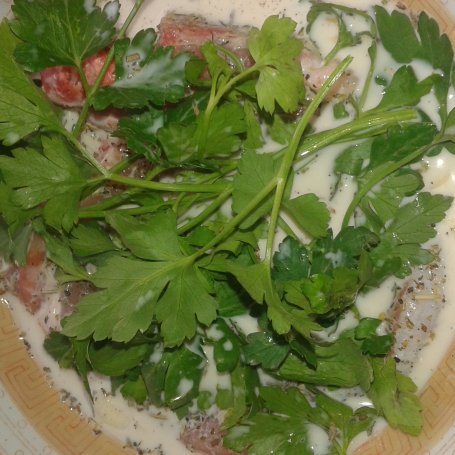 Krok 1 - Grillowany stek wieprzowy z kością z warzywami i sosem  foto