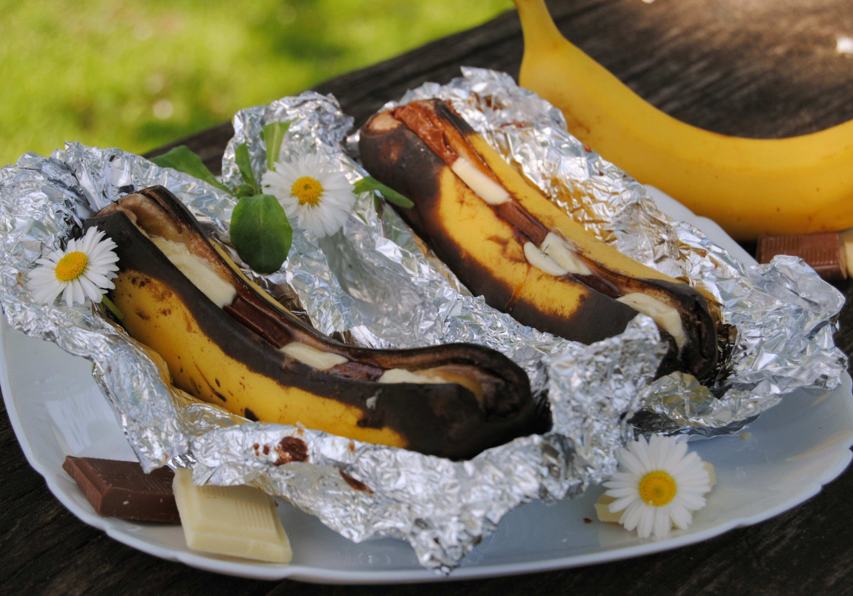 Grilowane dwukolorowe banany foto