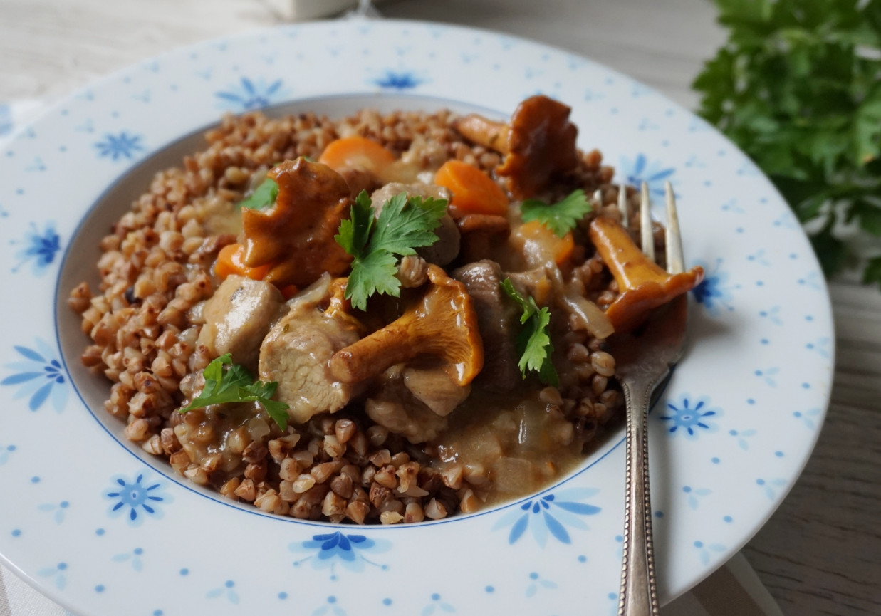 Gulasz z indyka z kurkami foto