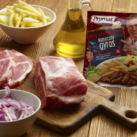 Krok 1 - Gyros z fasolką szparagową i cebulą foto