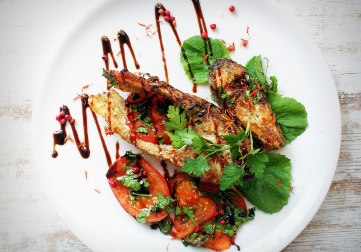 Halibut niebieski dzwonko pieczony miodzie i herbacie DoradcaSmaku.pl