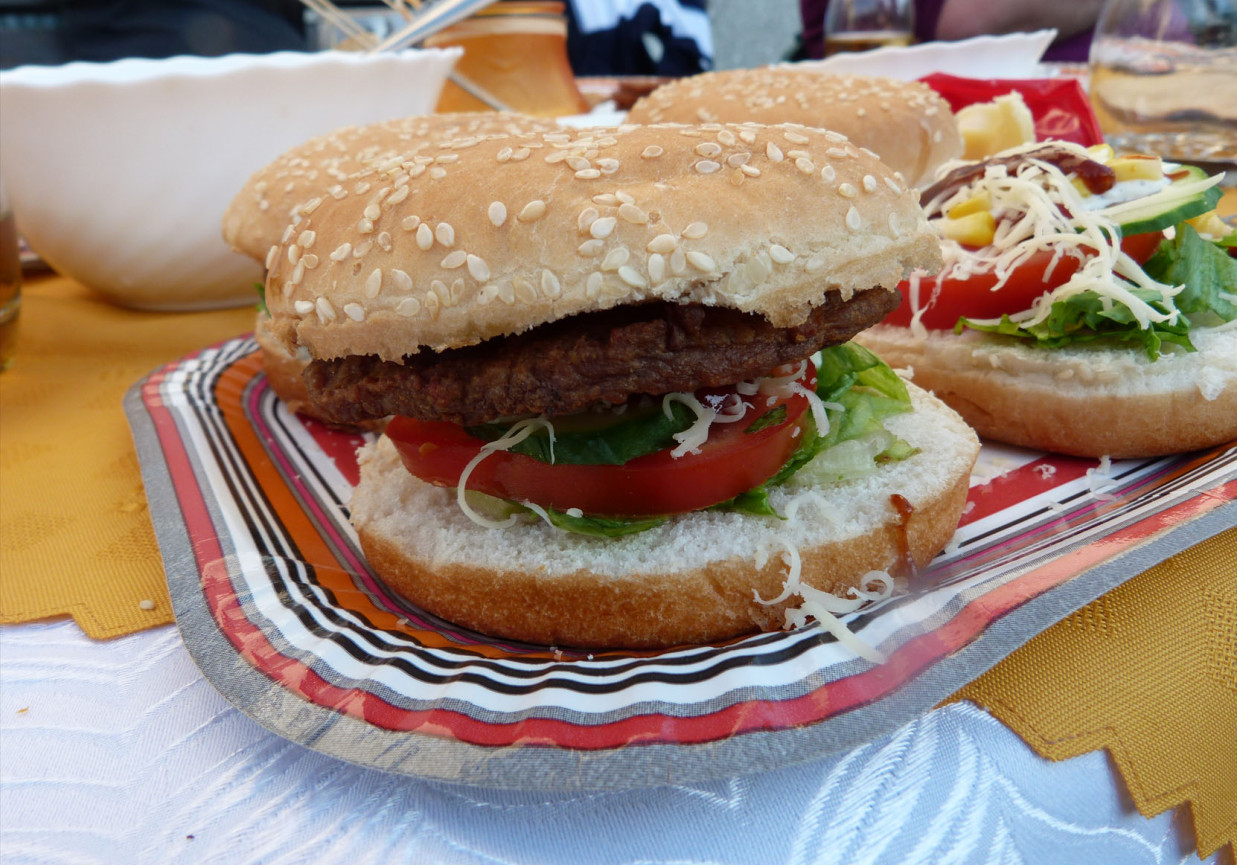 Hamburgery z grilla foto