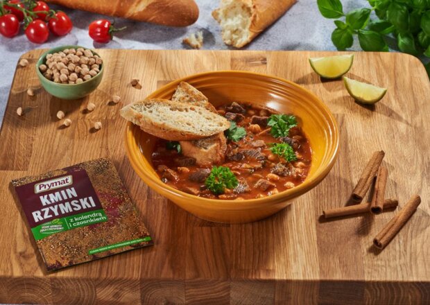 Fotografia przedstawiająca Harira – marokańska zupa z ciecierzycy z wołowiną, DS XXIV, odc. 1