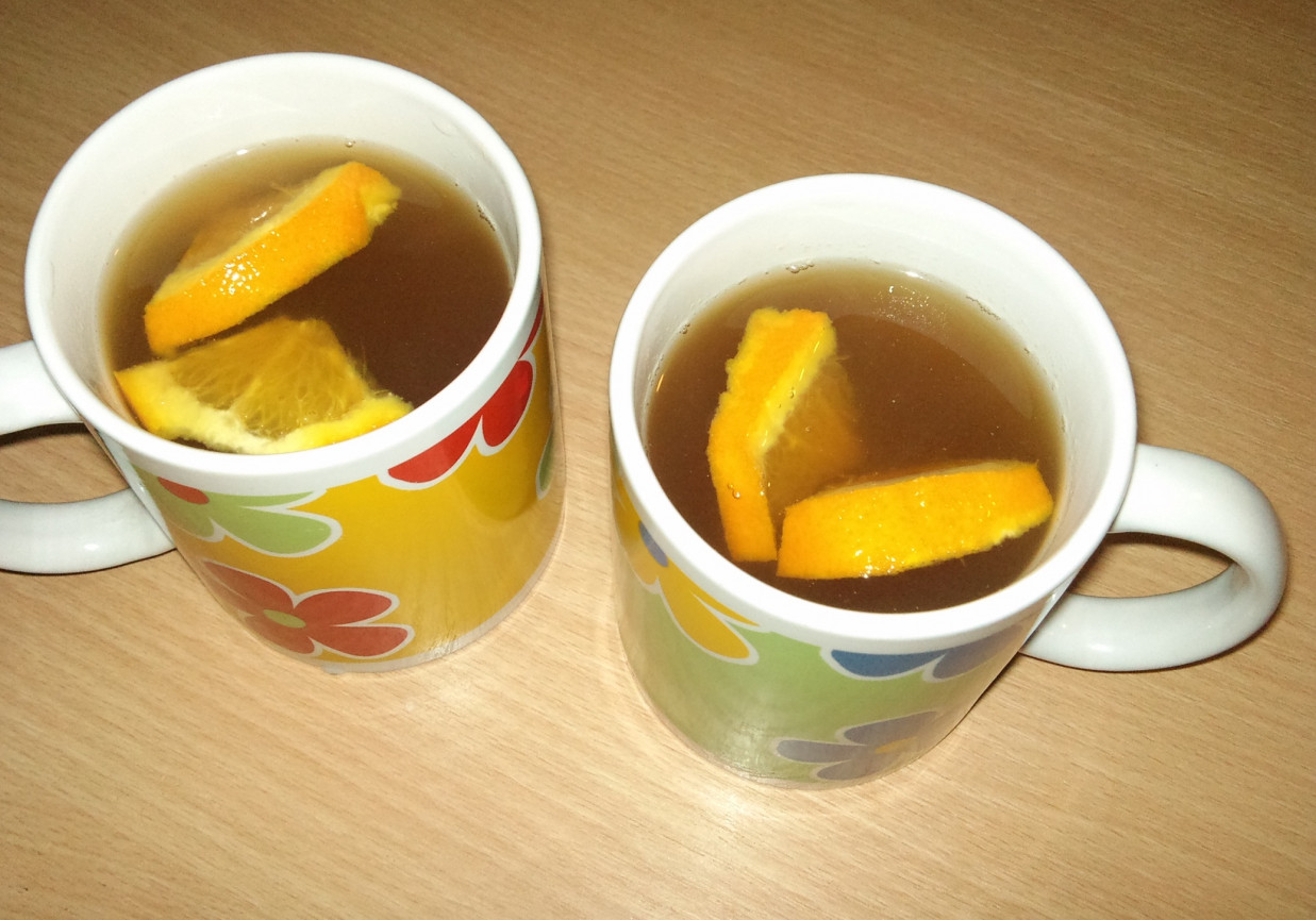 Herbata pomarańczowa z miodem foto