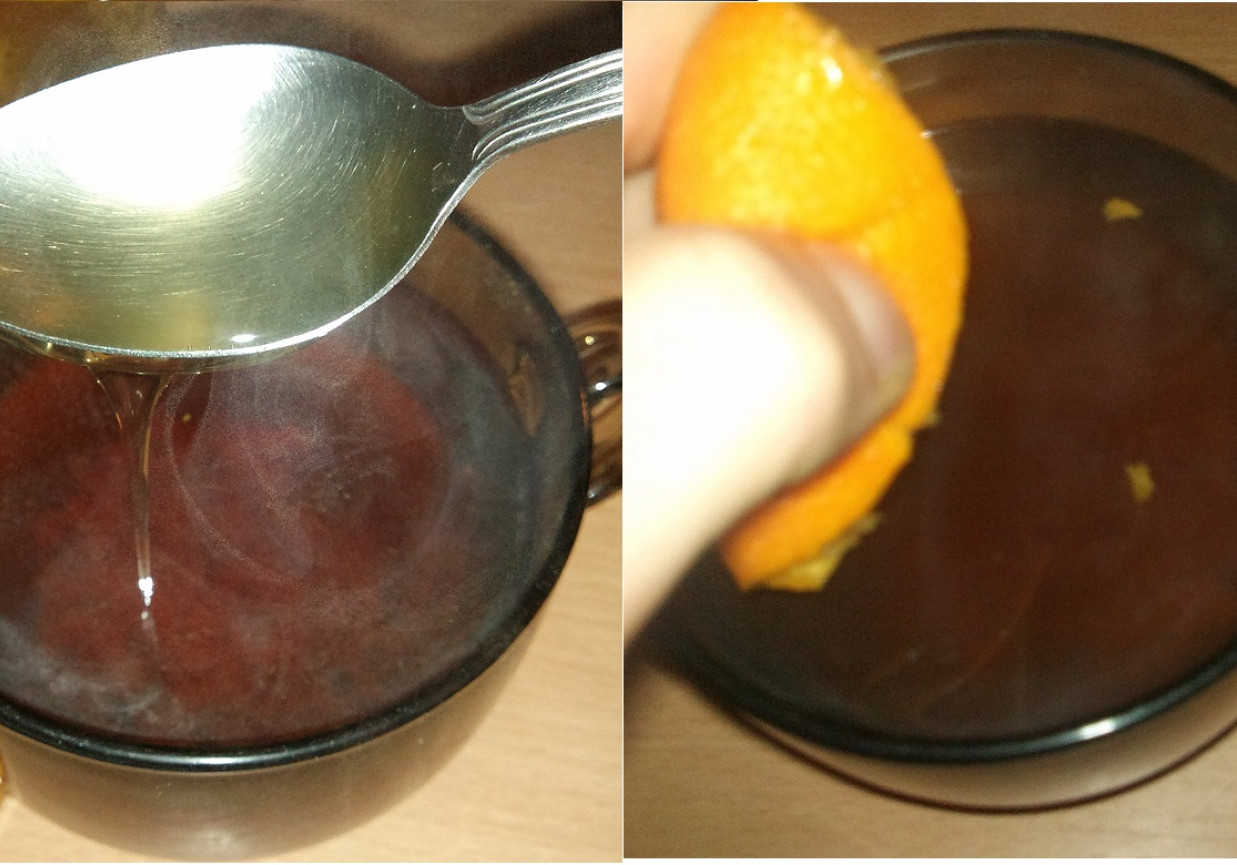 Herbata pomarańczowa z miodem foto
