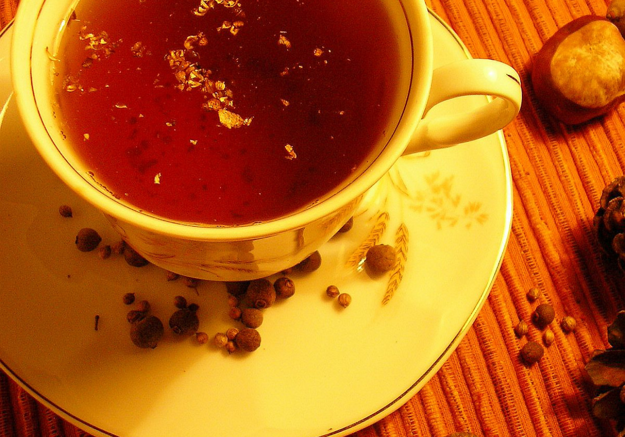 Herbata z rumem, zielem i kolendrą foto