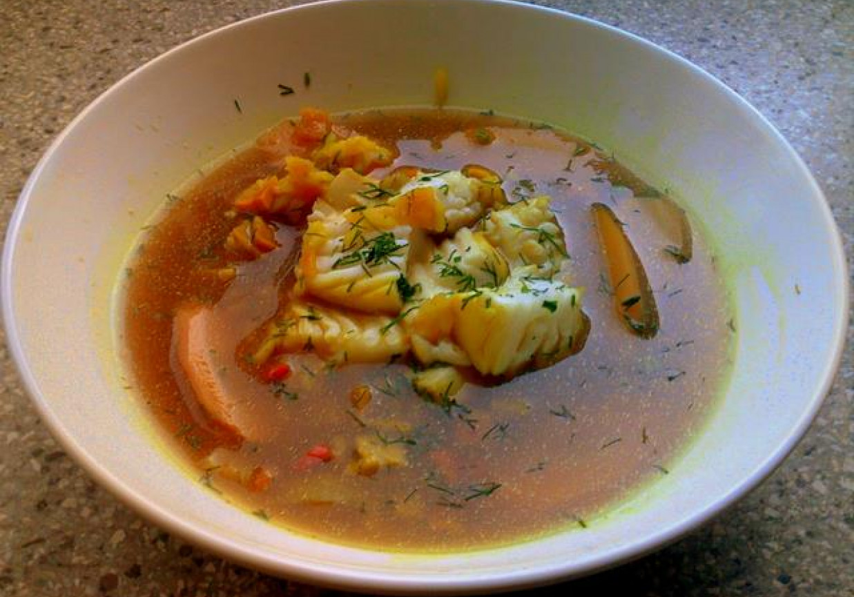 Imbirowa zupa rybna foto