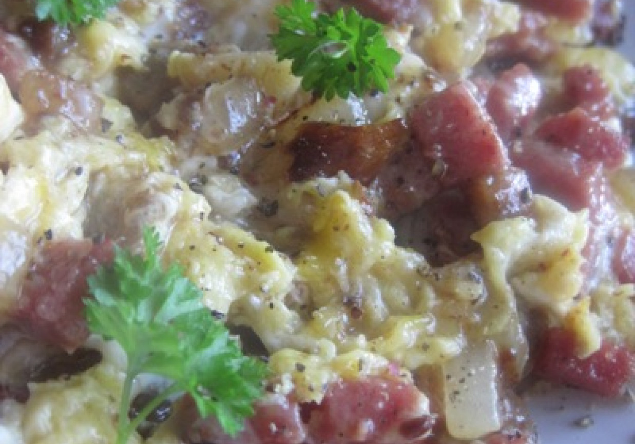 Jajecznica na szynce foto