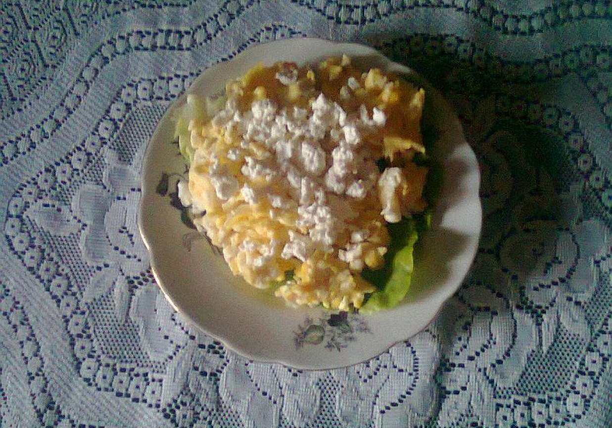 Jajecznica z białym serem foto