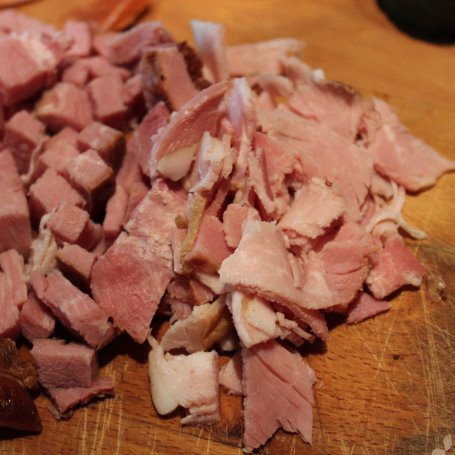 Krok 1 - Jajecznica z pieczarkami i szynką foto