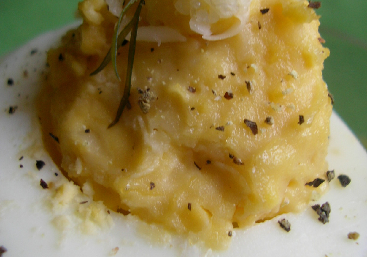 Jajka faszerowane żółtym serem foto