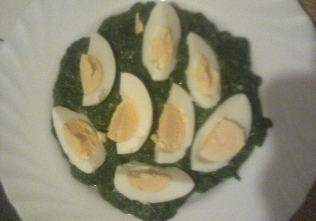 Jajka gotowane na "zielonej trawce" foto