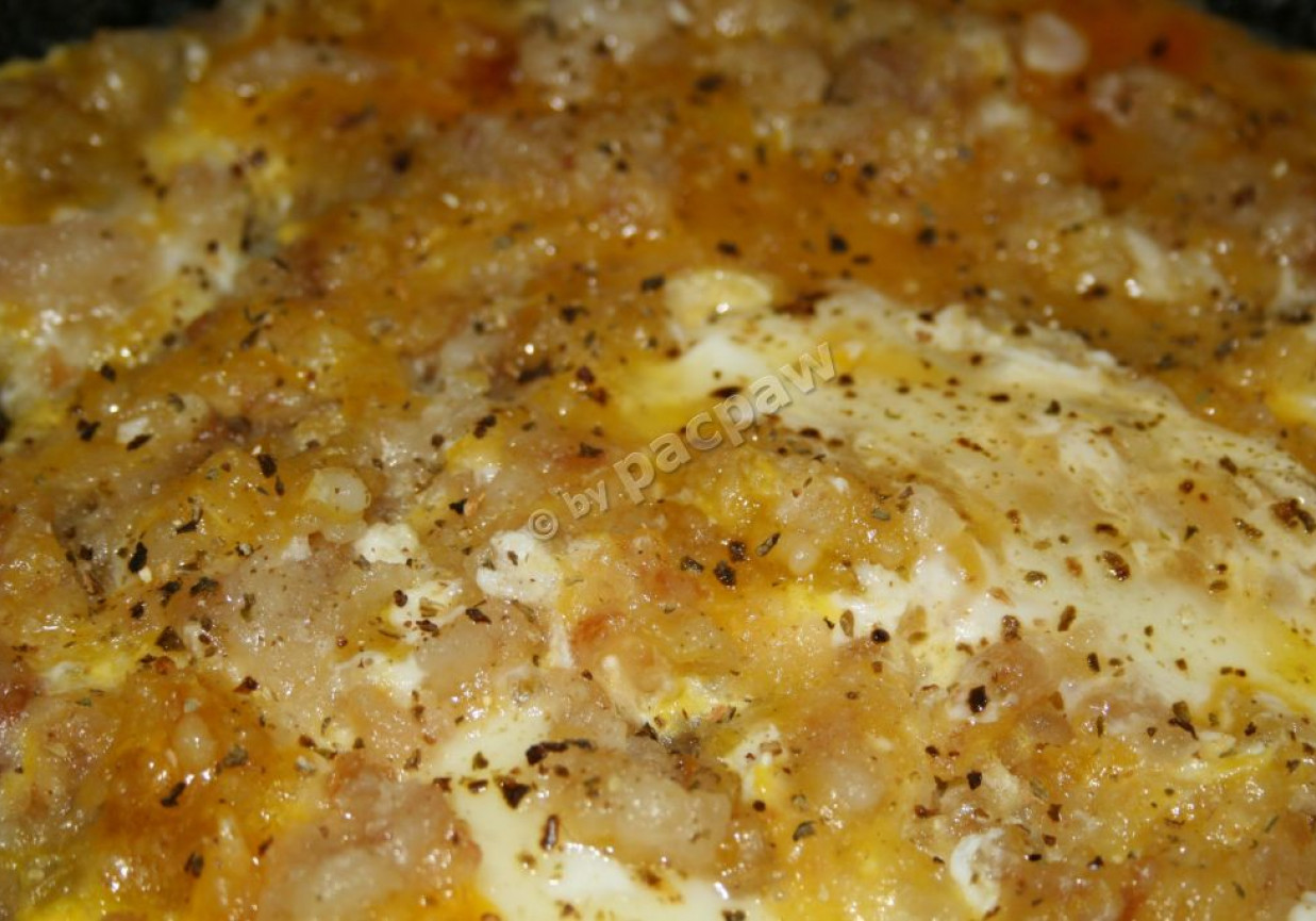Jajka smażone z puree ziemniaczanym foto