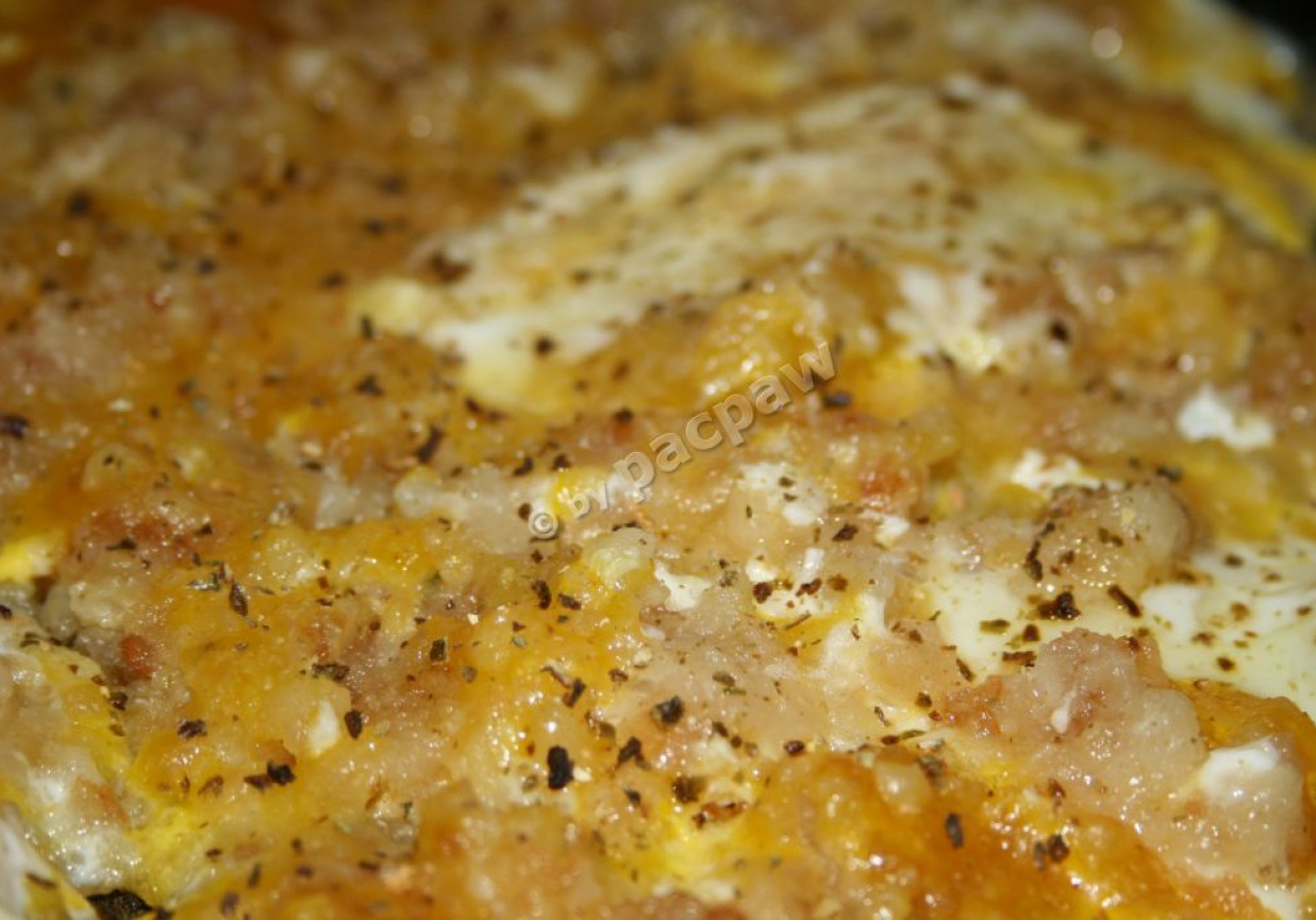 Jajka smażone z puree ziemniaczanym foto