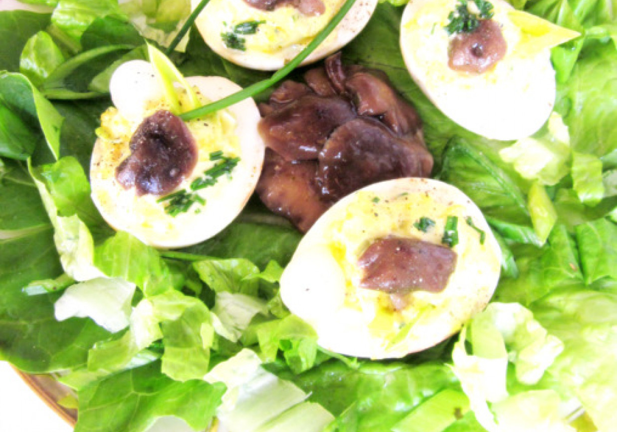 Jajka z farszem grzybowo-porowym foto