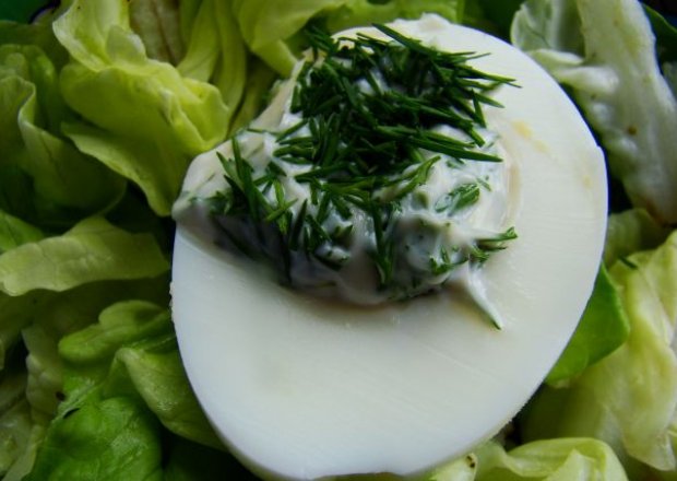 Fotografia przedstawiająca jajka z nadzieniem koperkowym