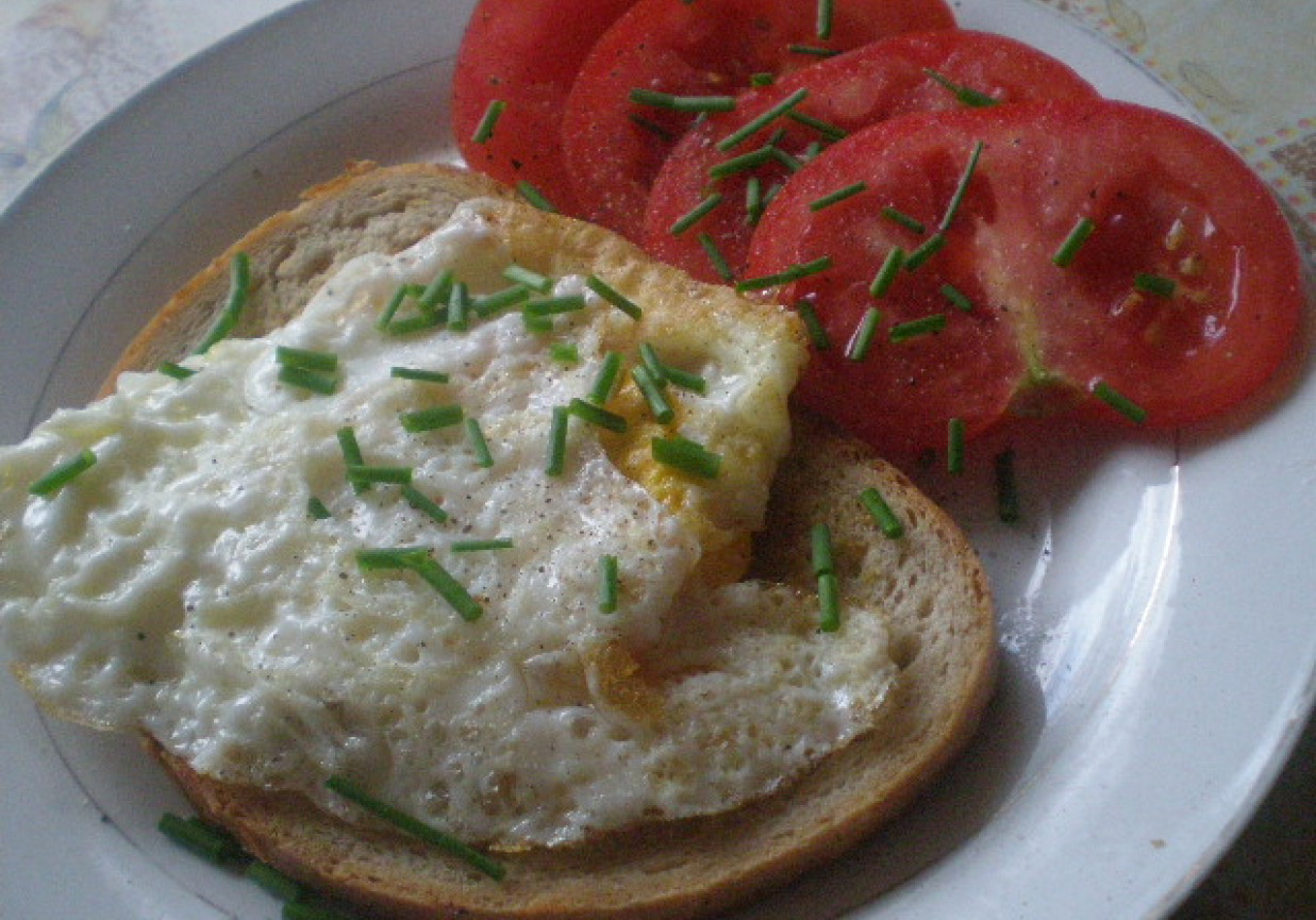 Jajko na toście na śniadanie foto