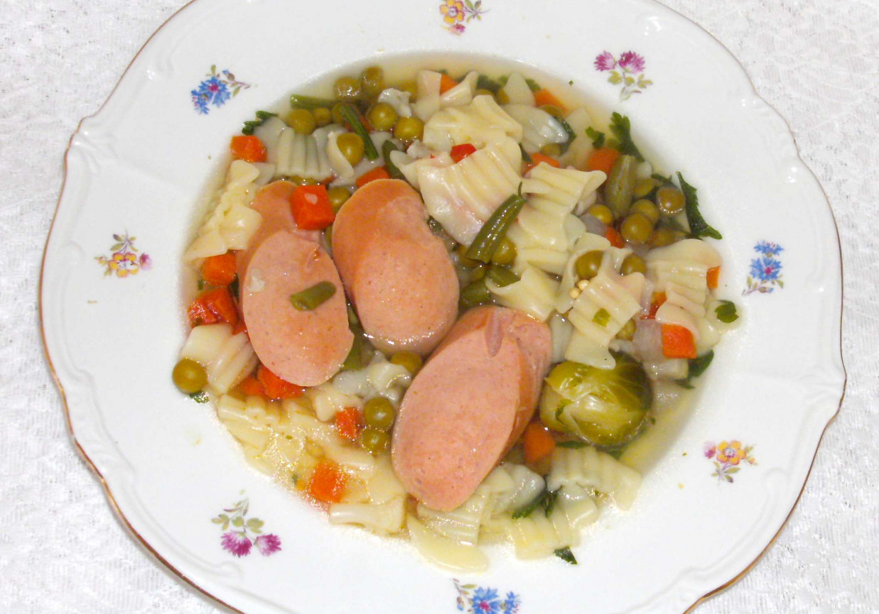 jarzynowa zupa z parówkami... foto