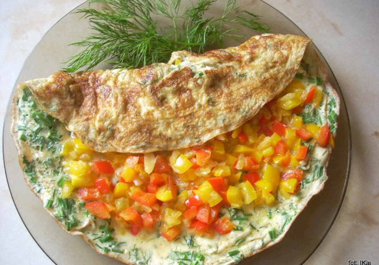 Jesienny omlet z papryką foto