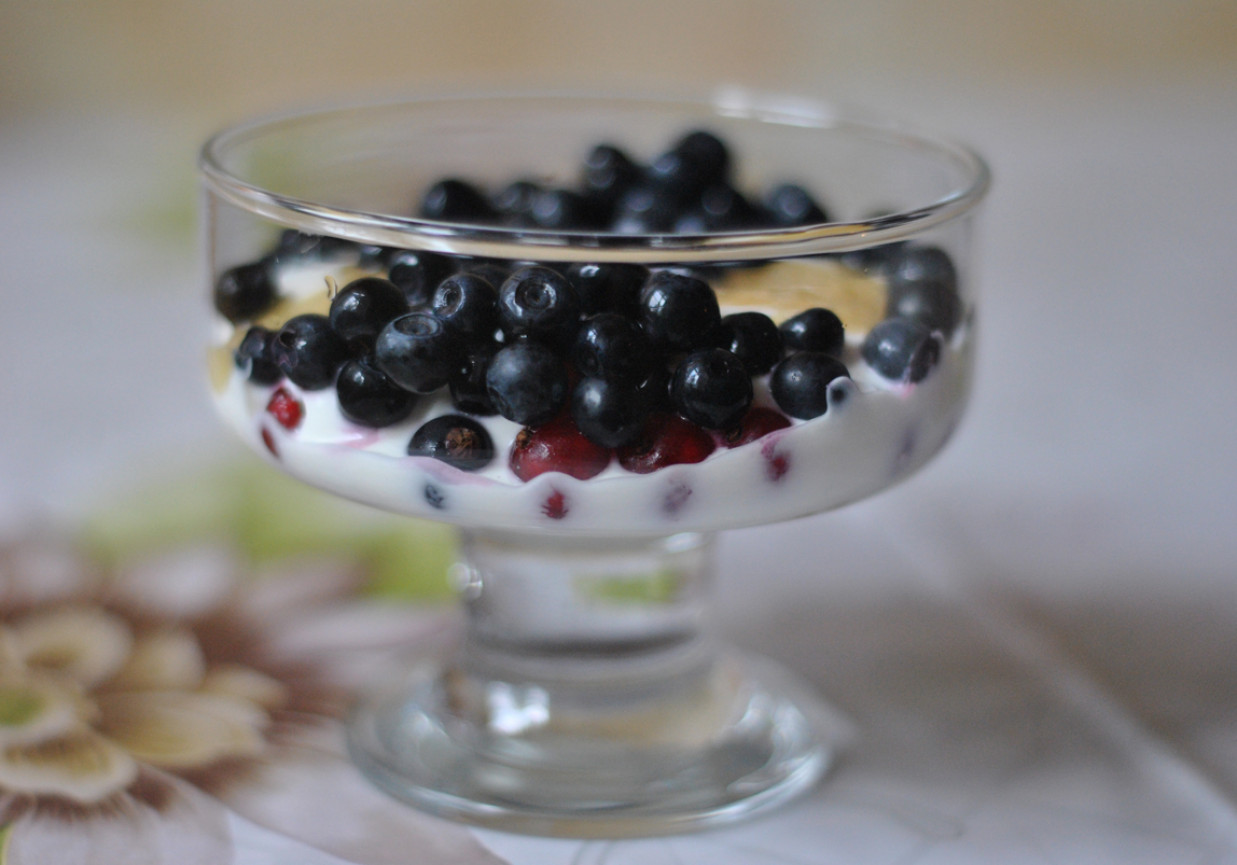 Jogurt z owocami. foto