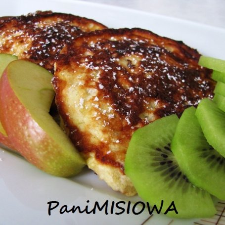Krok 6 - Jogurtowe placki otrębowe z bananem i jabłkiem foto