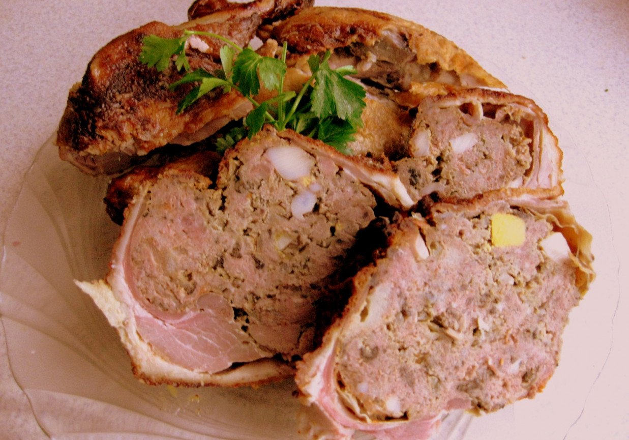 Kaczka z nadzieniem mięsno-grzybowym foto