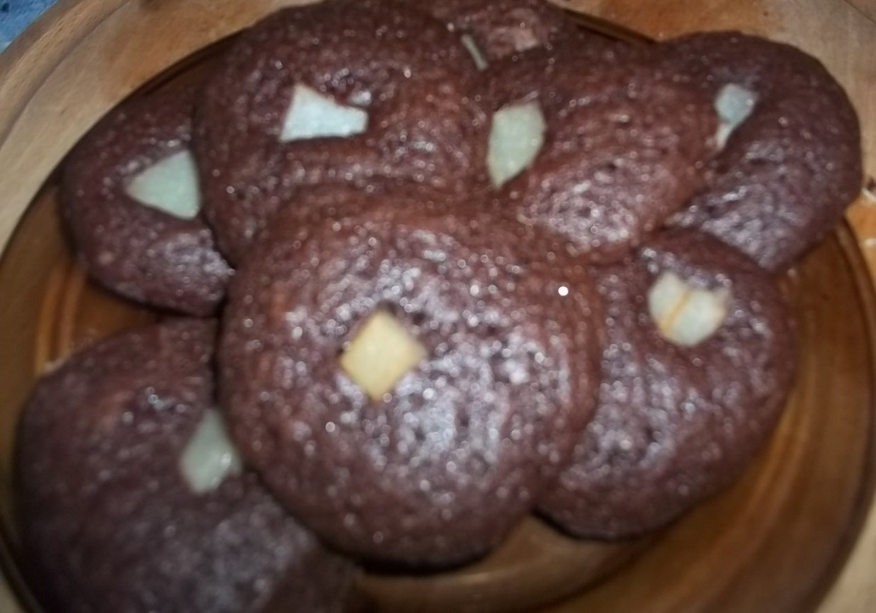 Kakaowe ciasteczka z gruszką foto