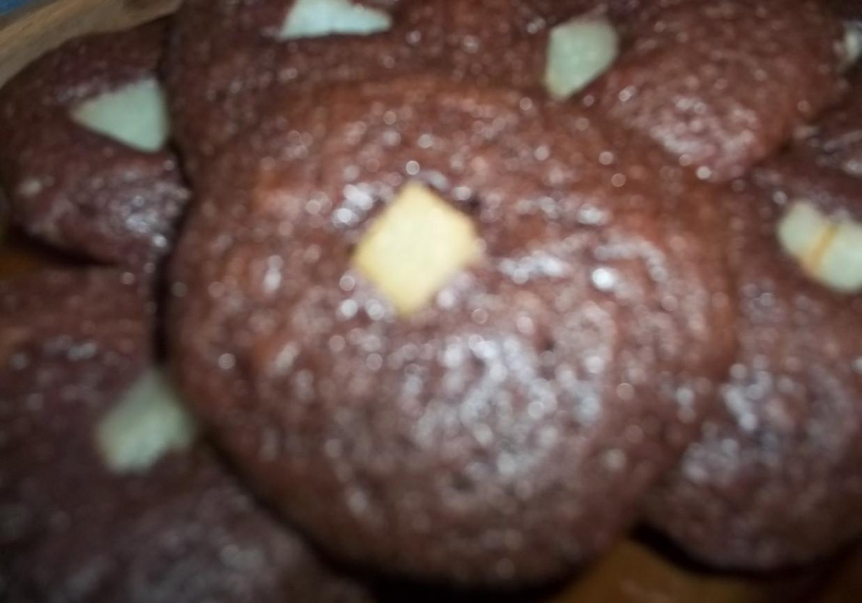 Kakaowe ciasteczka z gruszką foto