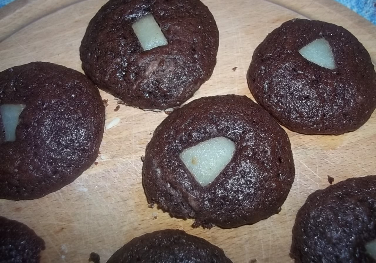 Kakaowe ciasteczka z gruszką foto