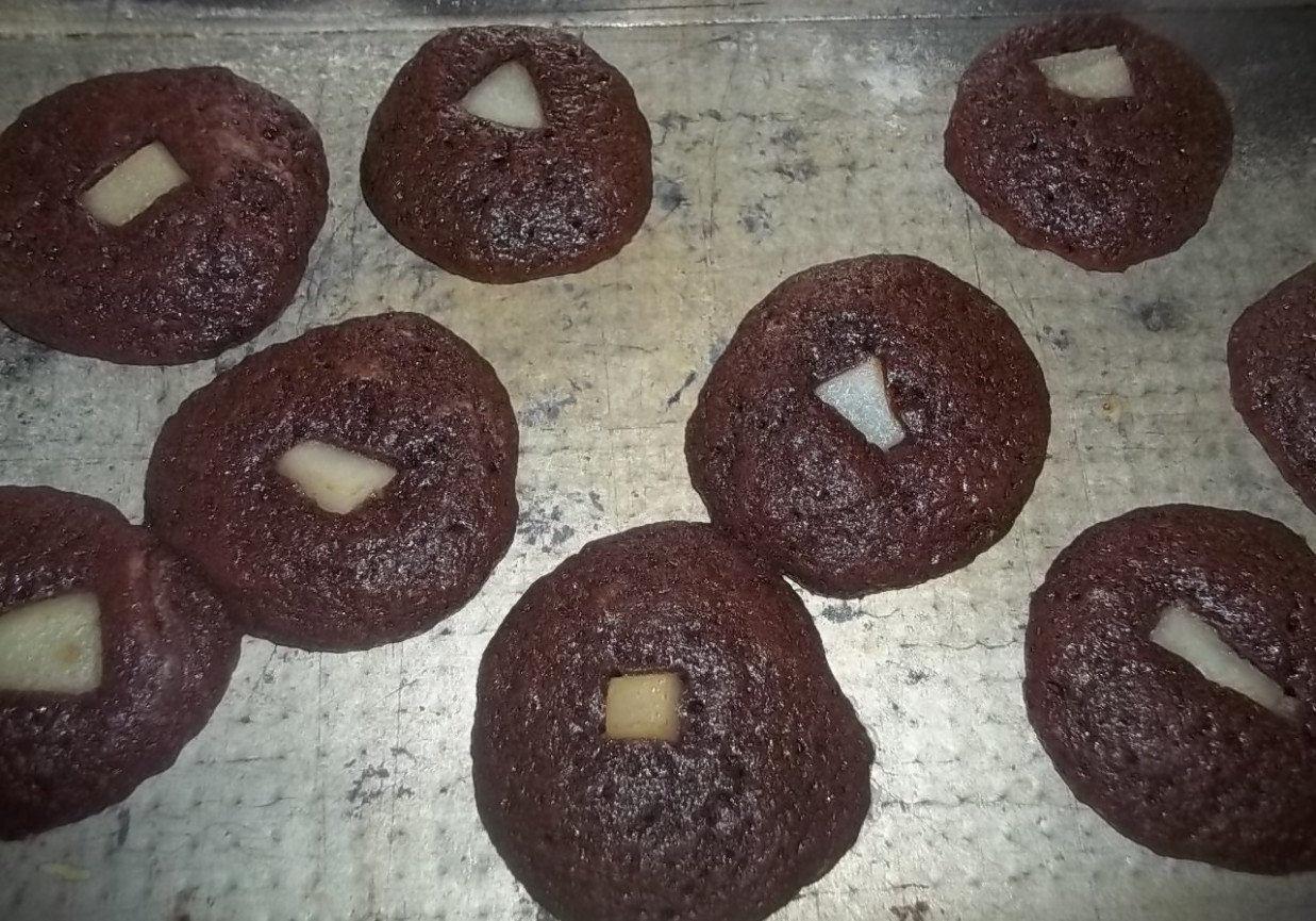 Kakaowe ciasteczka z gruszką foto