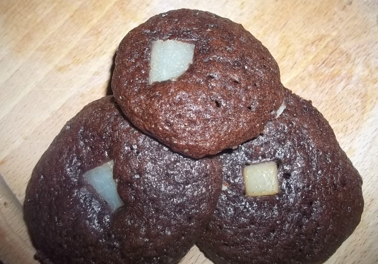 Kakaowe ciasteczka z gruszką foto