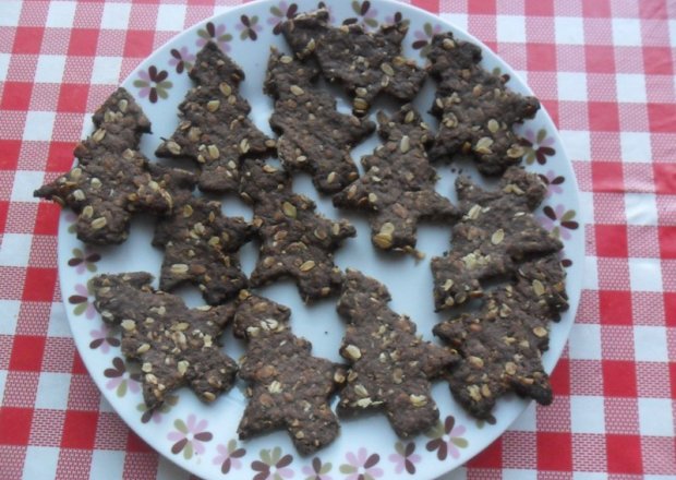 Fotografia przedstawiająca Kakaowe ciasteczka z płatków owsianych