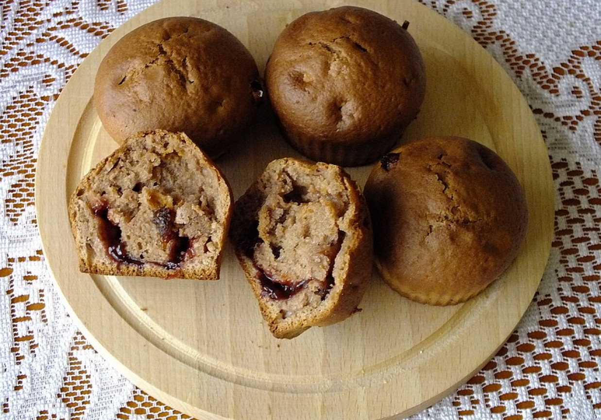Kakaowe muffinki z powidłami foto