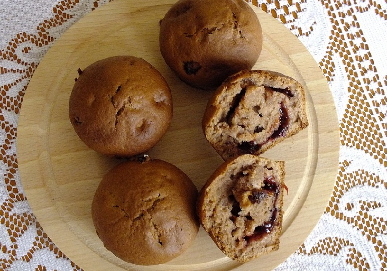 Kakaowe muffinki z powidłami foto