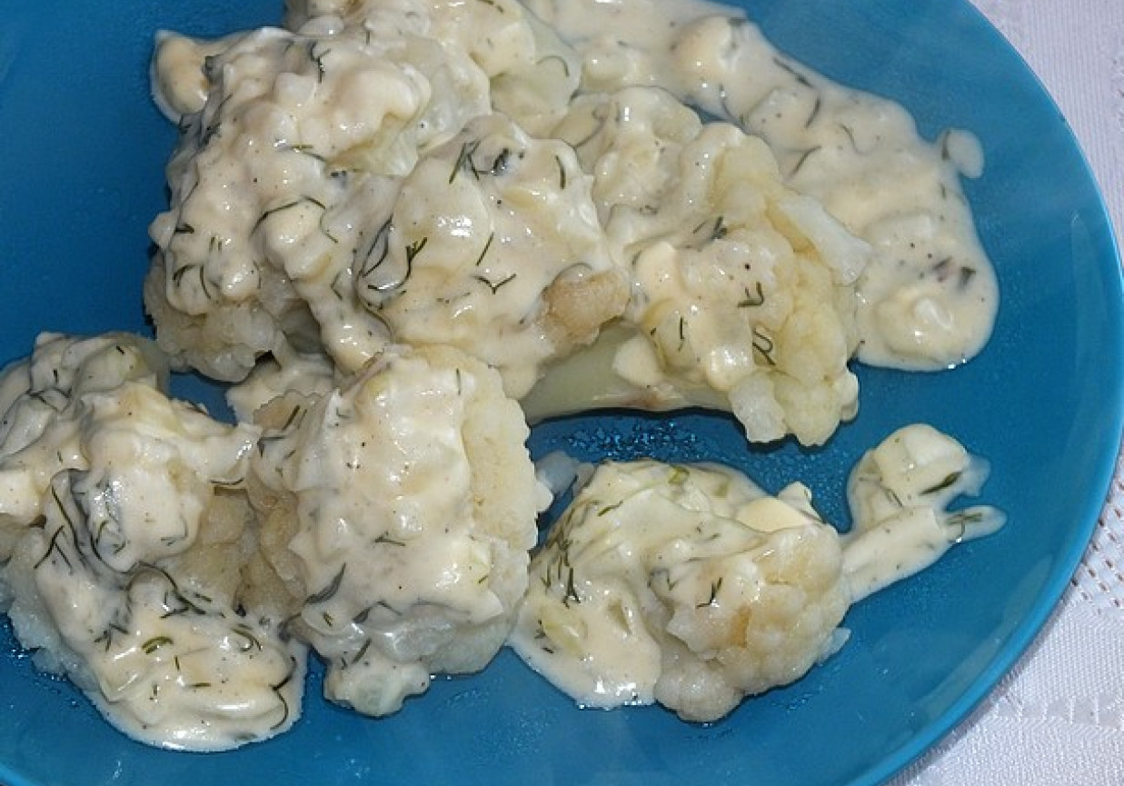 Kalafior w sosie serowo - koperkowym foto