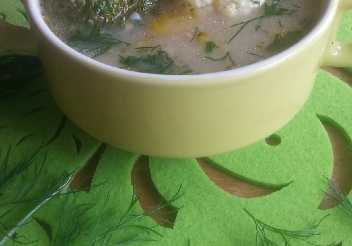 Kalafiorowo brokułowa zupa z  koperkiem foto