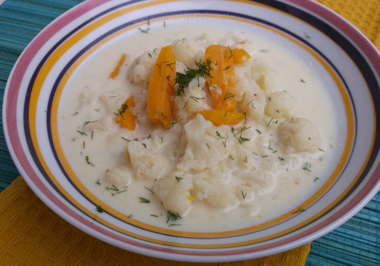 Kalafiorowo-serowa zupa. foto