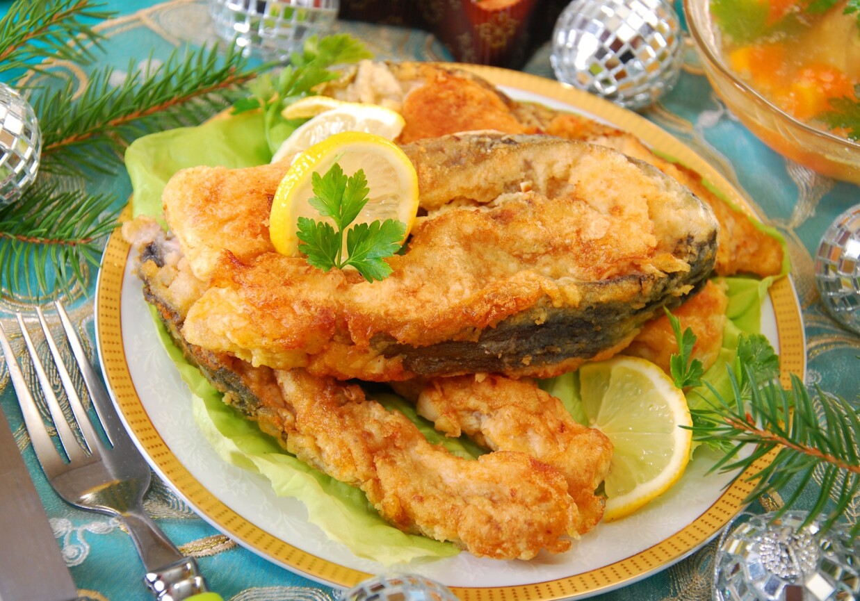 Karp smażony i zapiekany w piekarniku foto