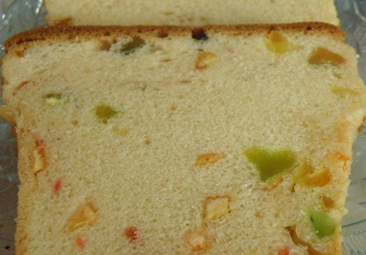 Keks beztłuszczowy z owocami kandyzowanymi foto