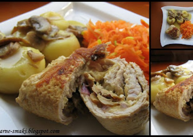 Fotografia przedstawiająca Kluski śląskie z roladą a'la kulinarne-smaki