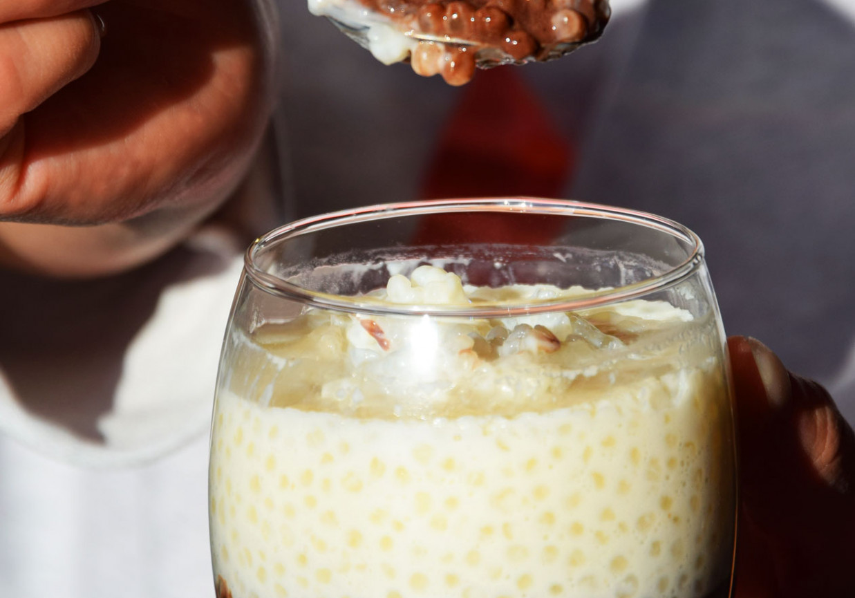 Kokosowo – kakaowy pudding z tapioki foto