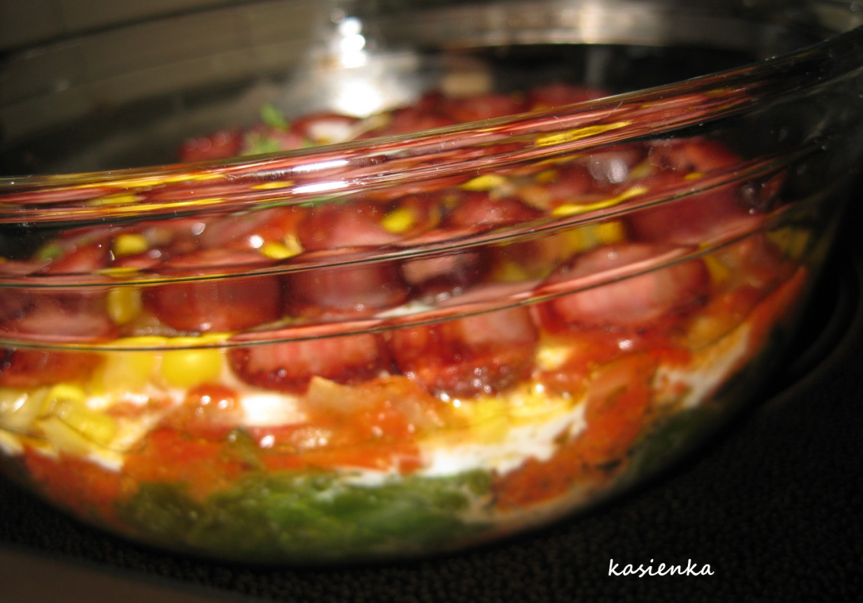 Kolorowa zapiekanka pomidorowa foto