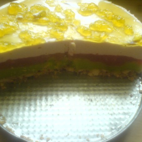 Krok 3 - Kolorowe ciasto warstwowe bez pieczenia foto