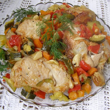 Krok 4 - kolorowe jesienne warzywa w kurczaku z rękawa... foto