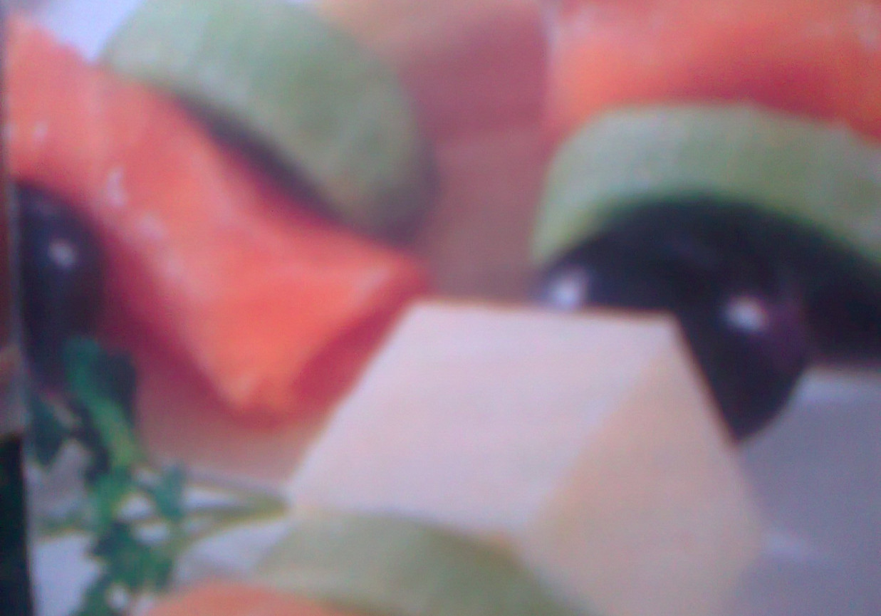 Kolorowe szaszłyki z łososia foto