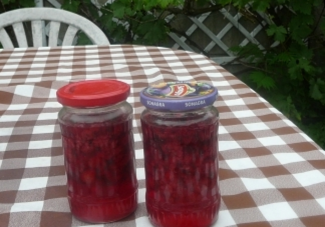 Kompoty z malin z syropem z bzu foto