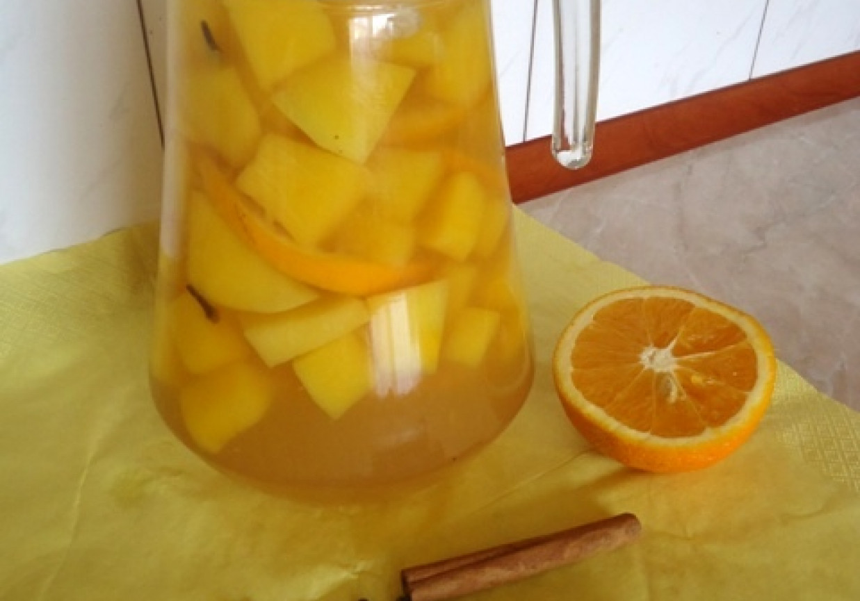 Korzenny kompot z dyni i pomarańczy foto