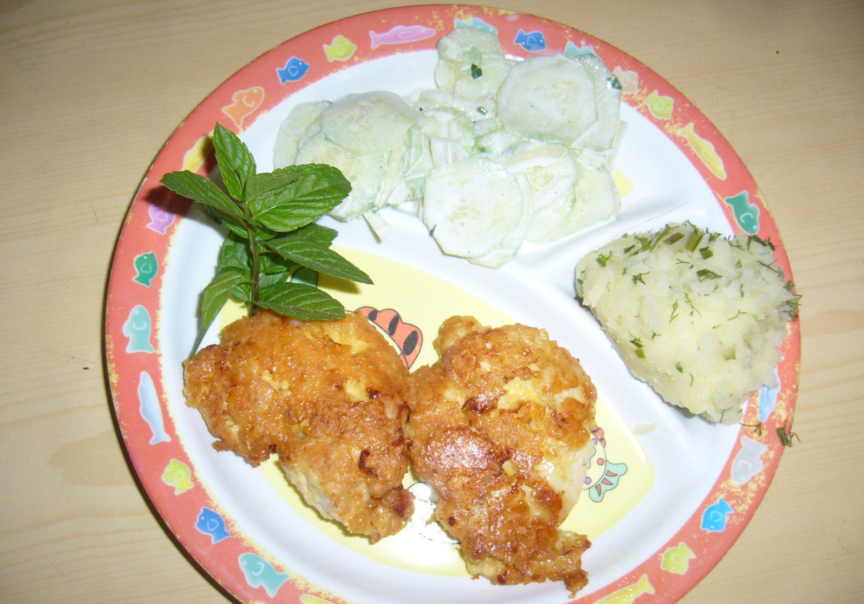 KOTLECIKI Z PIERSI KURCZQAKA Z SEREM I MAJONEZEM foto