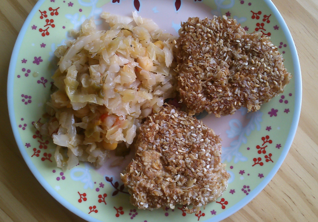 Kotlety sojowe w panierce sezamowo-otrębowej foto